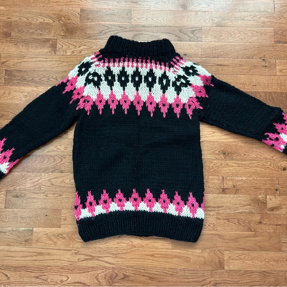 Vintage Hand Knit Greek Wool Sweater Nordic Chunky Fisherman Made in Greece